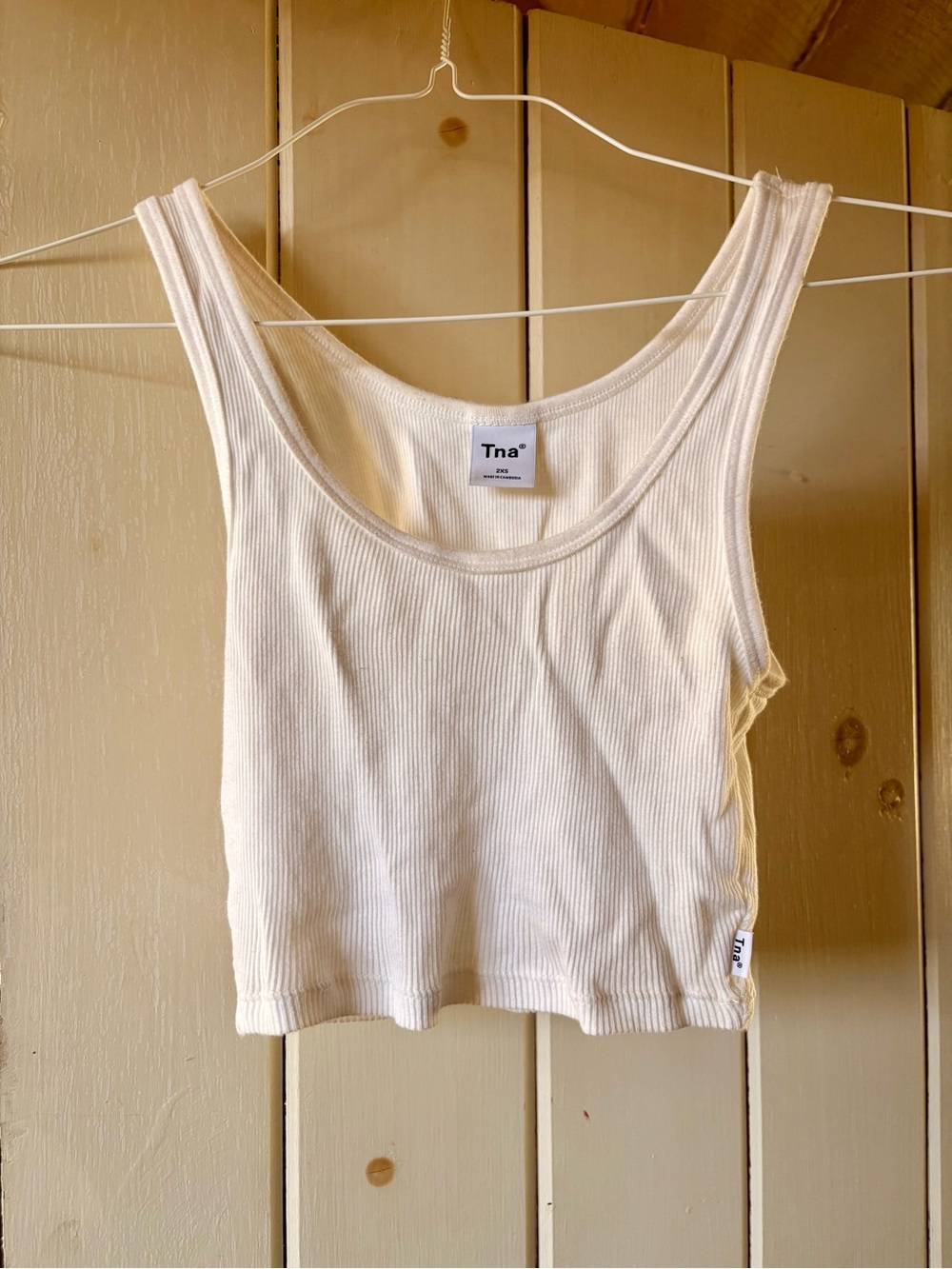 Tna Ribbed Tank Crop Top - white